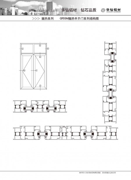 GR55M隔熱平開(kāi)門(mén)系列結(jié)構(gòu)圖